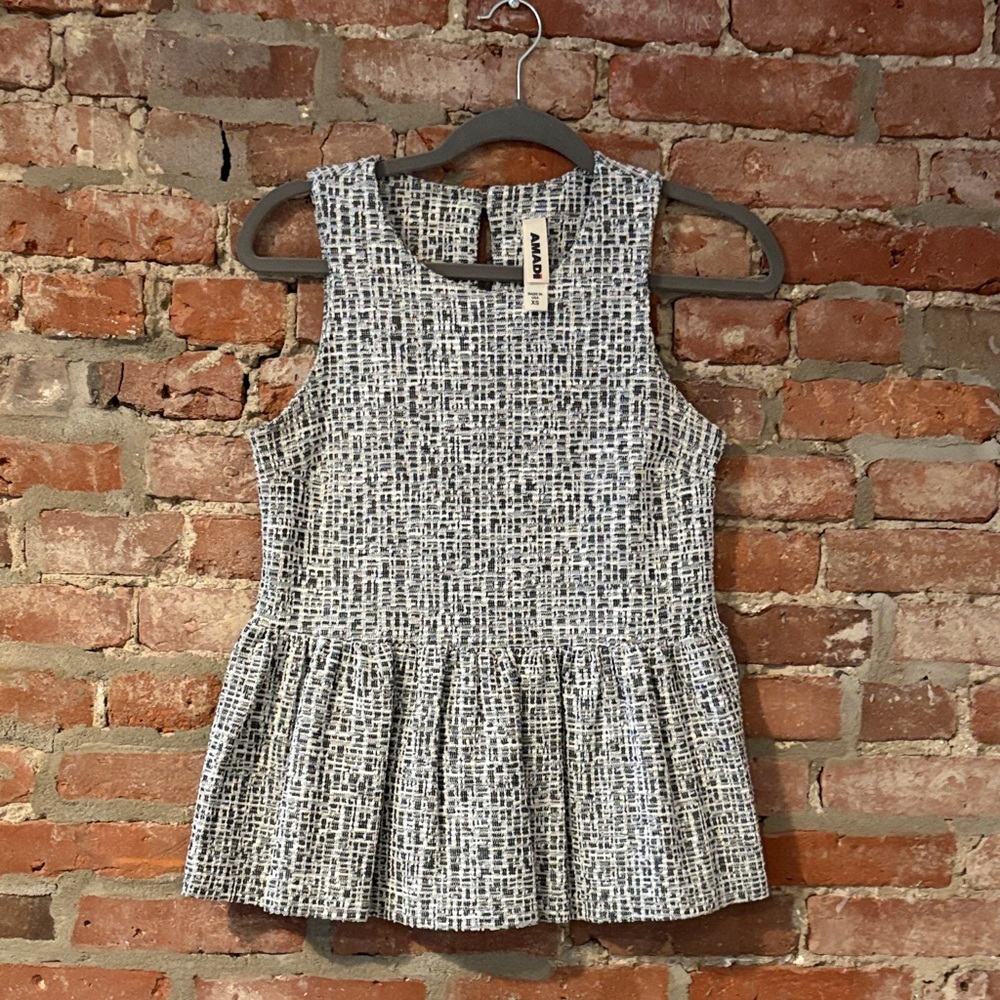 Anthropologie Black and White Short Sleeve Top